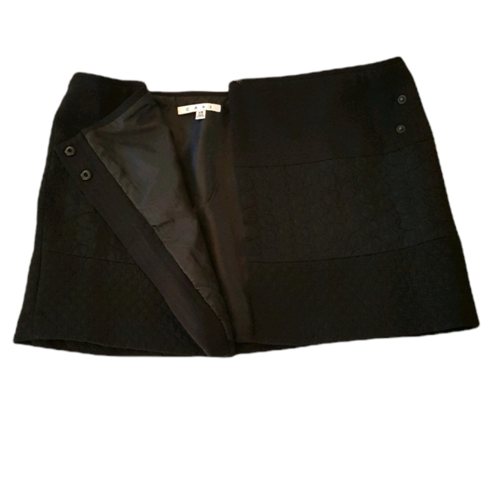 CAbi Black Wrap Mini Skirt
